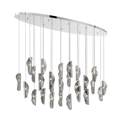 Sorrento Oval Chandelier in Chrome/Smoke (28-Light).