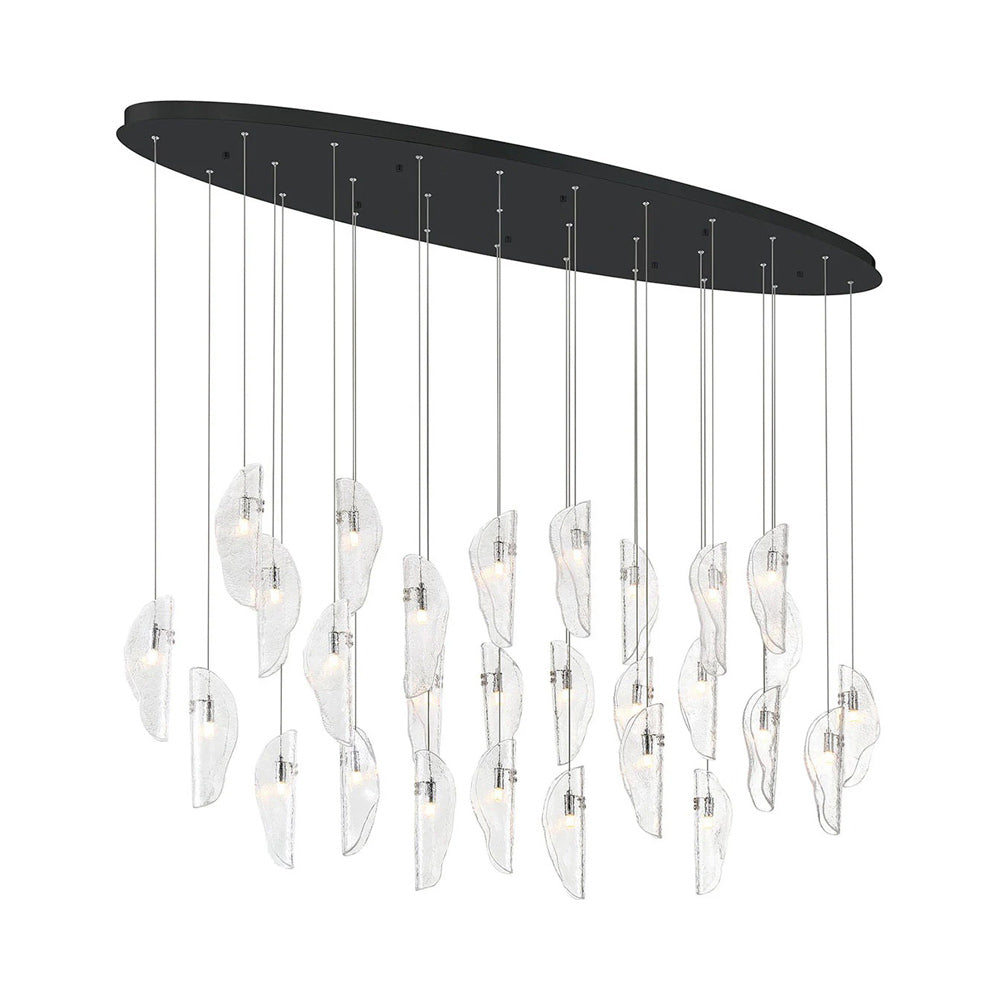Sorrento Oval Chandelier in Matte Black/Clear (28-Light).