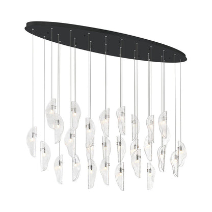Sorrento Oval Chandelier in Matte Black/Clear (28-Light).