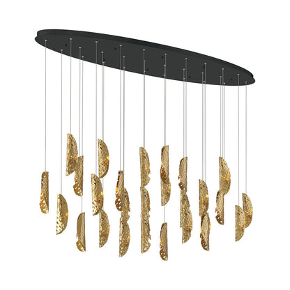 Sorrento Oval Chandelier in Matte Black/Copper (28-Light).
