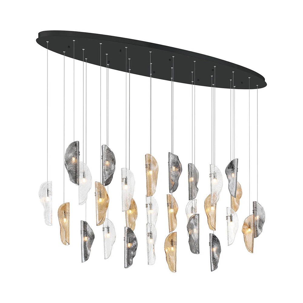 Sorrento Oval Chandelier in Matte Black/Mixed (28-Light).