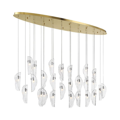 Sorrento Oval Chandelier in Plated Brushed Gold/Clear (28-Light).