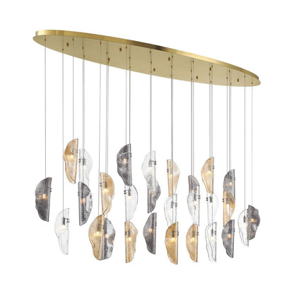 Sorrento Oval Chandelier in Plated Brushed Gold/Mixed (28-Light).