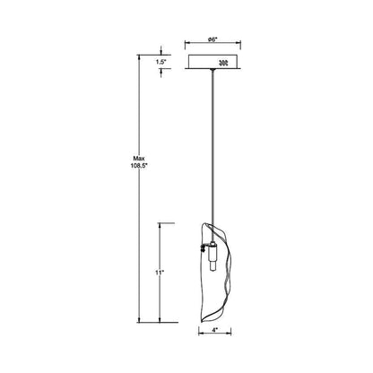 Sorrento Pendant Light - line drawing.