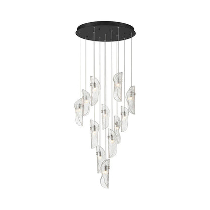 Sorrento Round Chandelier in Black/Clear (12-Light).