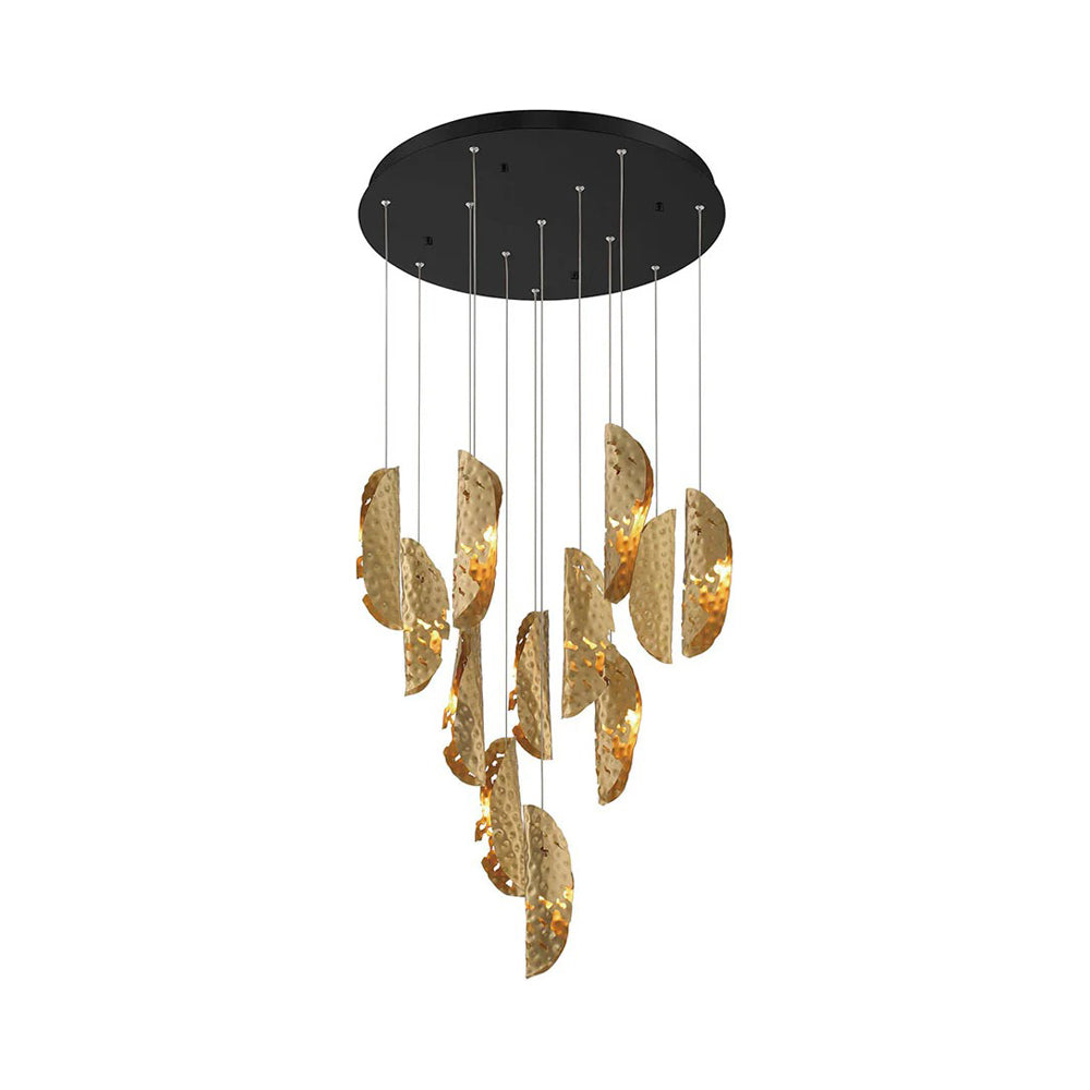 Sorrento Round Chandelier in Black/Copper (12-Light).