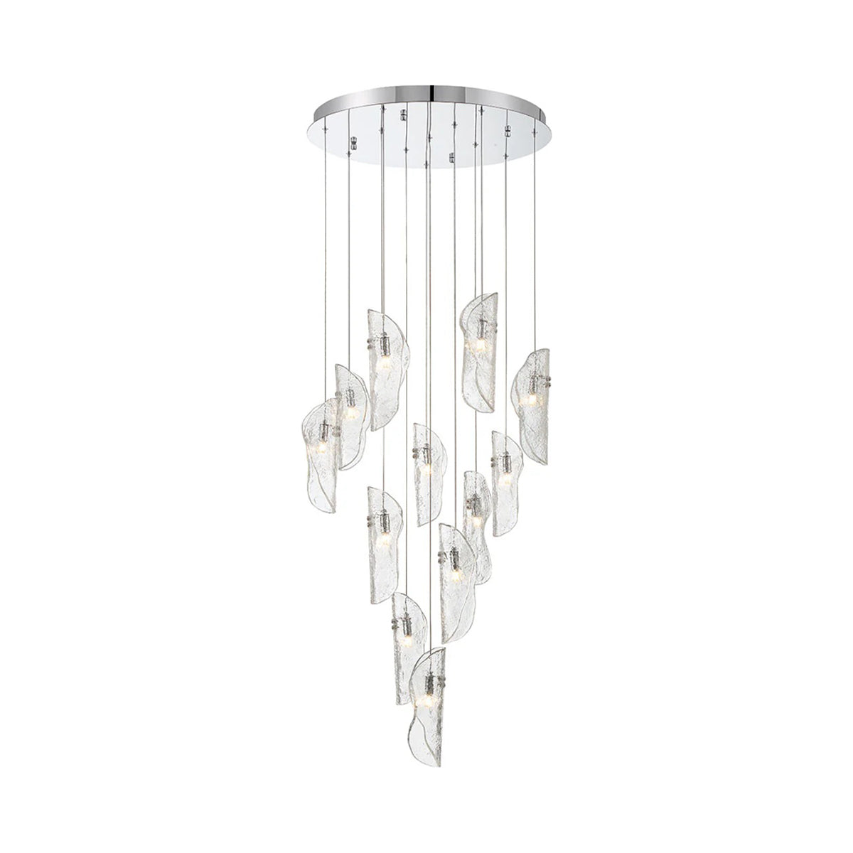 Sorrento Round Chandelier in Chrome/Clear (12-Light).