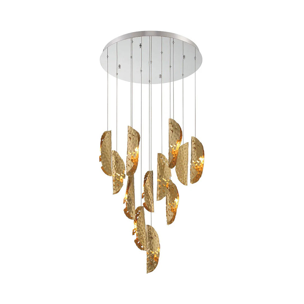 Sorrento Round Chandelier in Chrome/Copper (12-Light).