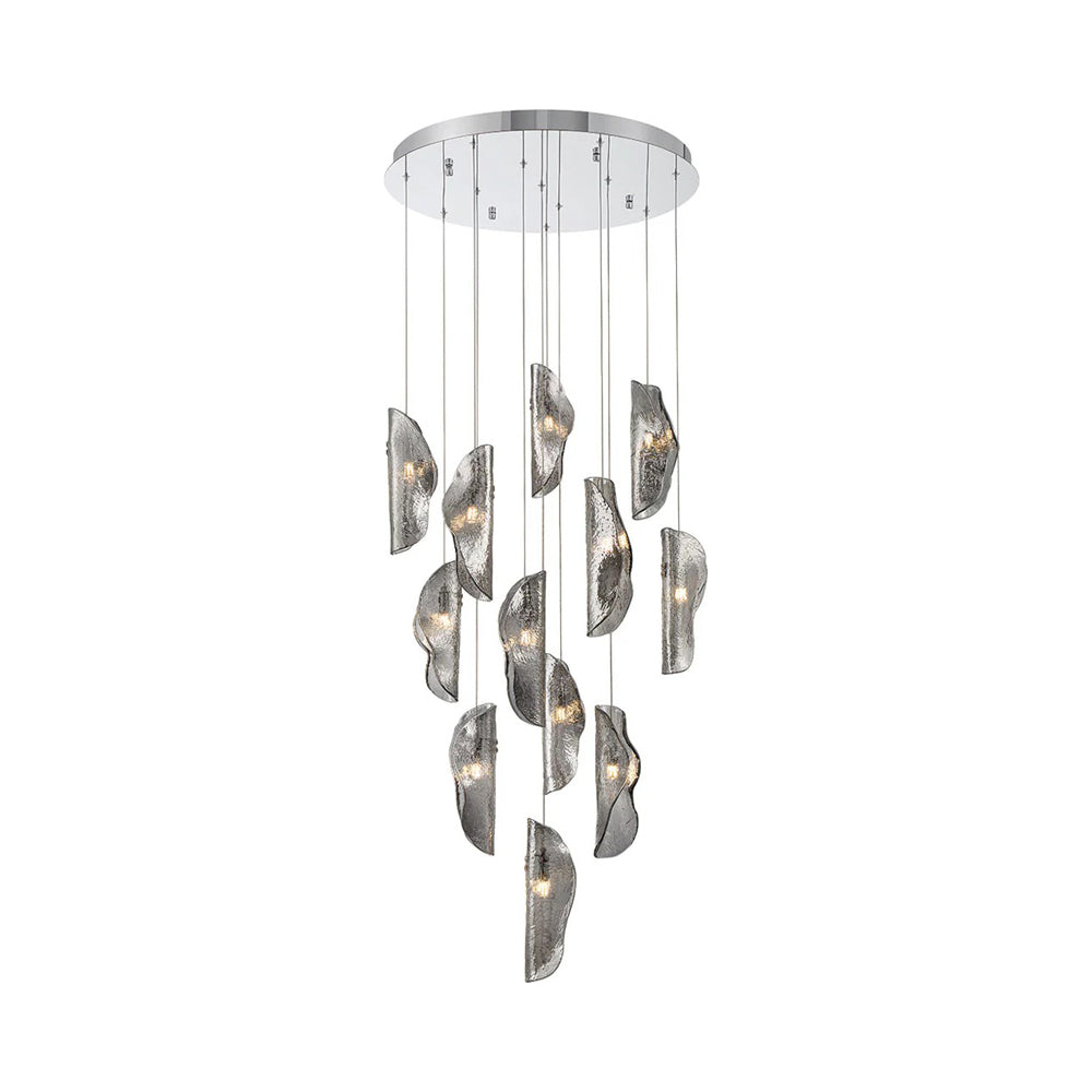 Sorrento Round Chandelier in Chrome/Smoke (12-Light).