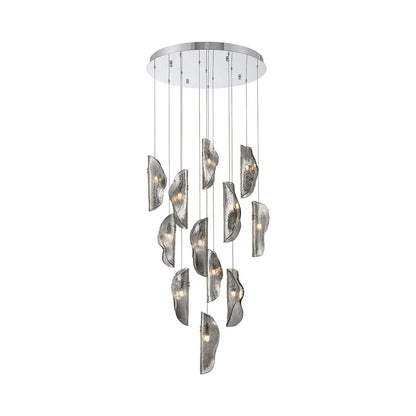 Sorrento Round Chandelier in Chrome/Smoke (12-Light).