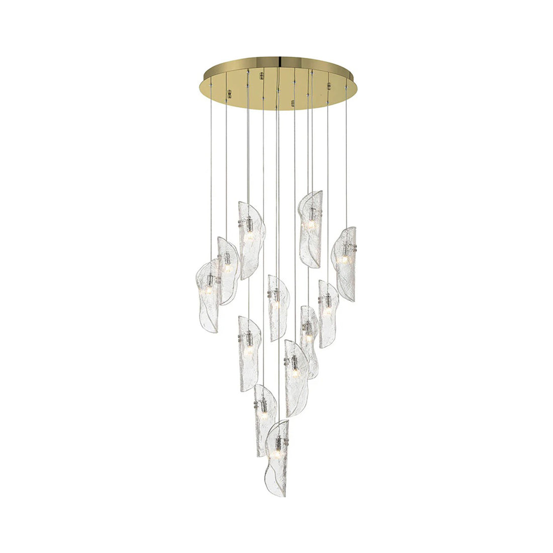 Sorrento Round Chandelier in Gold/Clear (12-Light).