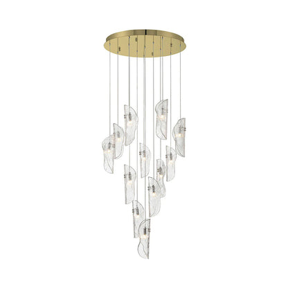 Sorrento Round Chandelier in Gold/Clear (12-Light).