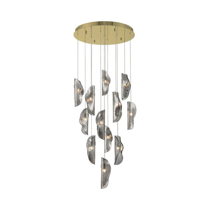 Sorrento Round Chandelier in Gold/Smoke (12-Light).