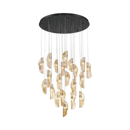Sorrento Round Chandelier in Black/Amber (21-Light).