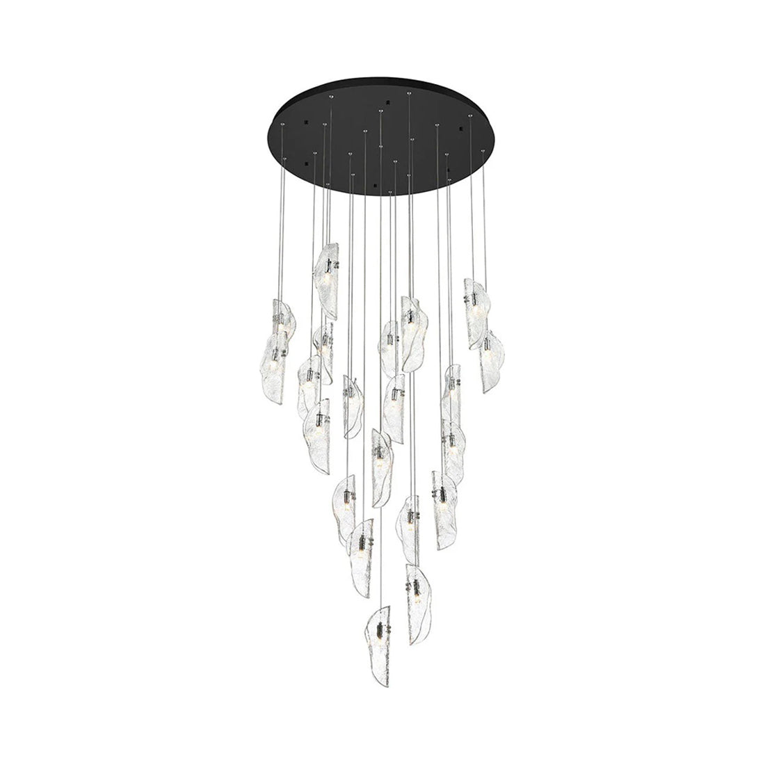 Sorrento Round Chandelier in Black/Clear (21-Light).