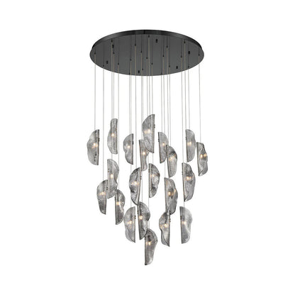 Sorrento Round Chandelier in Black/Smoke (21-Light).