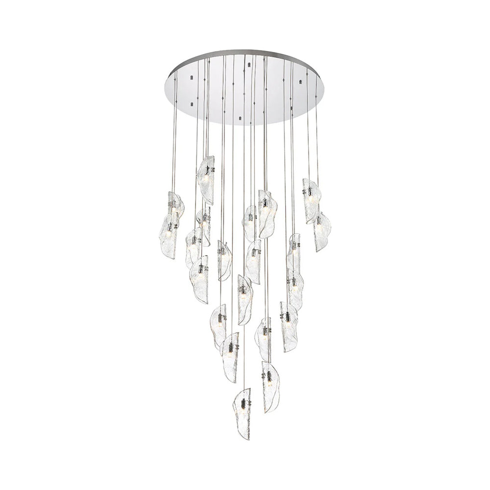 Sorrento Round Chandelier in Chrome/Clear (21-Light).