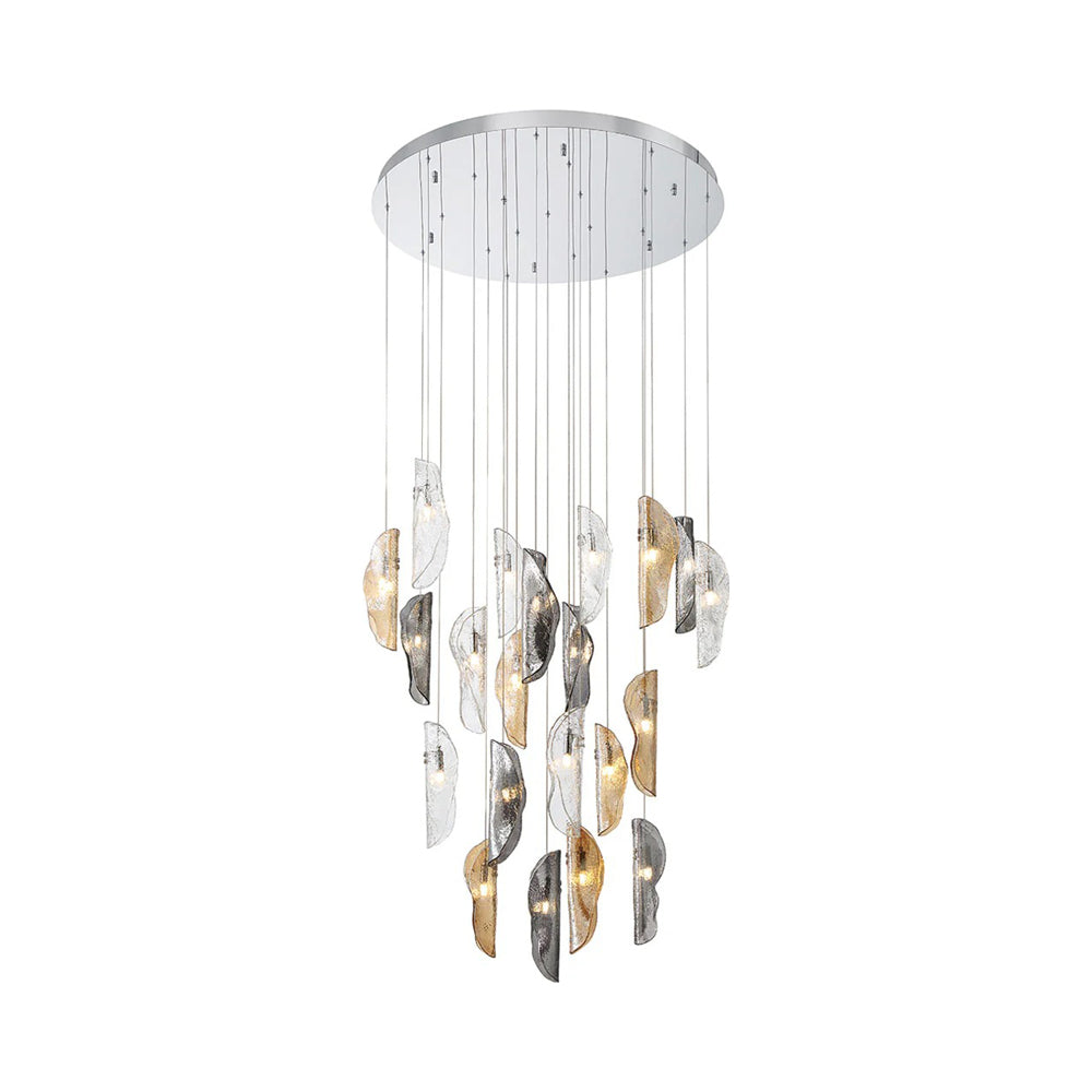 Sorrento Round Chandelier in Chrome/Mixed (21-Light).
