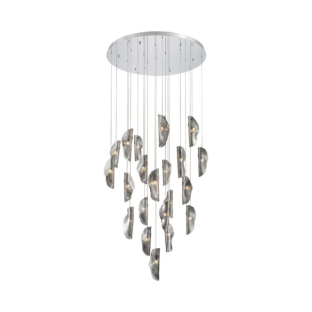 Sorrento Round Chandelier in Chrome/Smoke (21-Light).
