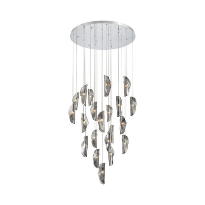 Sorrento Round Chandelier in Chrome/Smoke (21-Light).