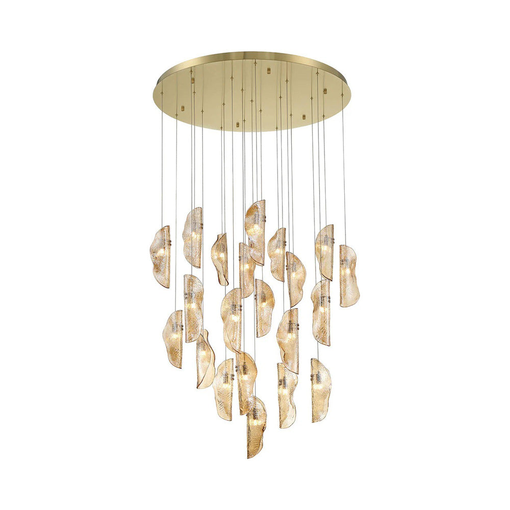 Sorrento Round Chandelier in Gold/Amber (21-Light).