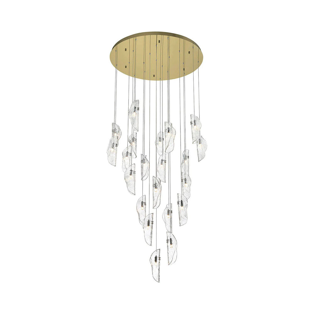 Sorrento Round Chandelier in Gold/Clear (21-Light).