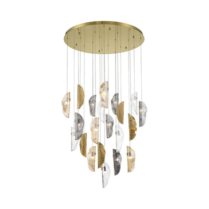 Sorrento Round Chandelier in Gold/Mixed with Copper Leaf (21-Light).