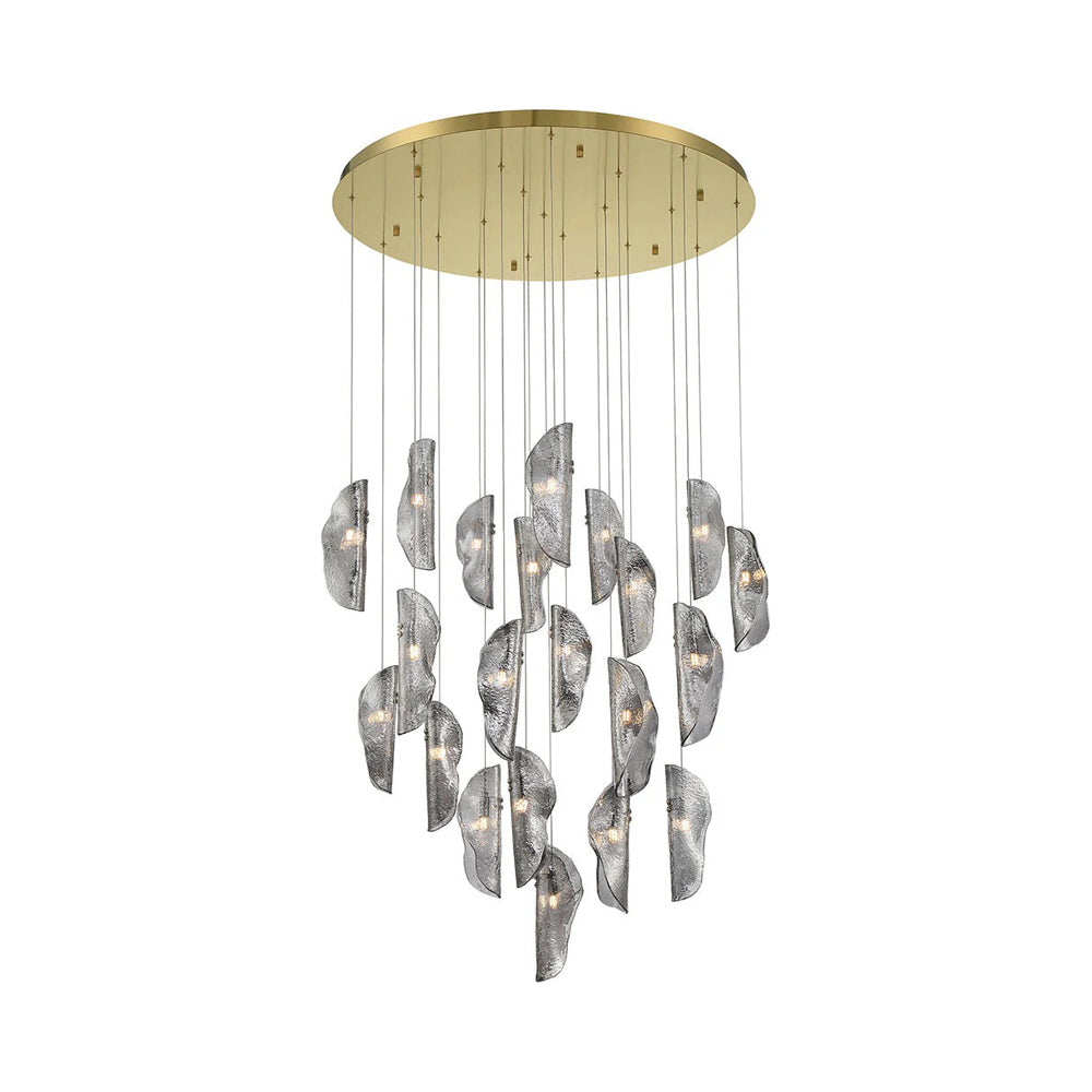 Sorrento Round Chandelier in Gold/Smoke (21-Light).