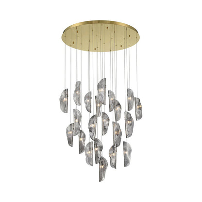 Sorrento Round Chandelier in Gold/Smoke (21-Light).