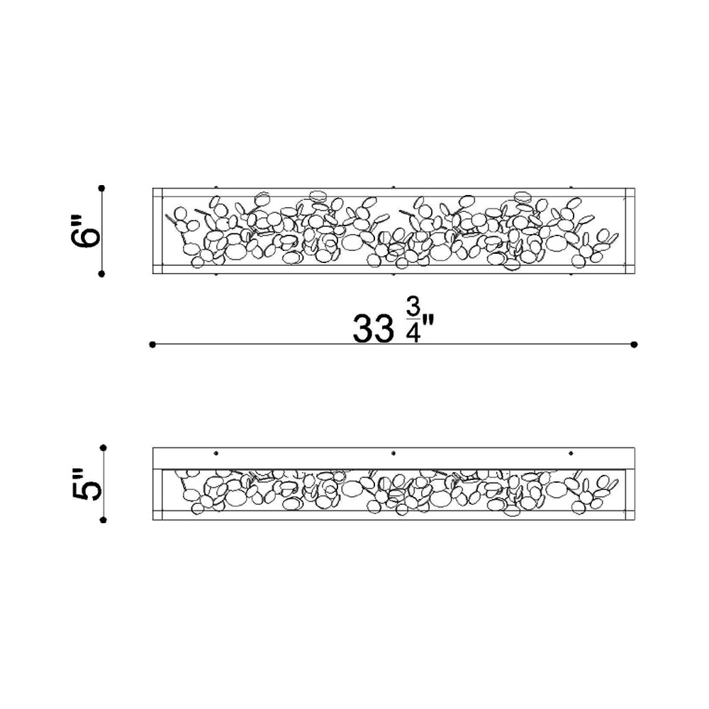 Terlizzi LED Bath Vanity Light - line drawing.