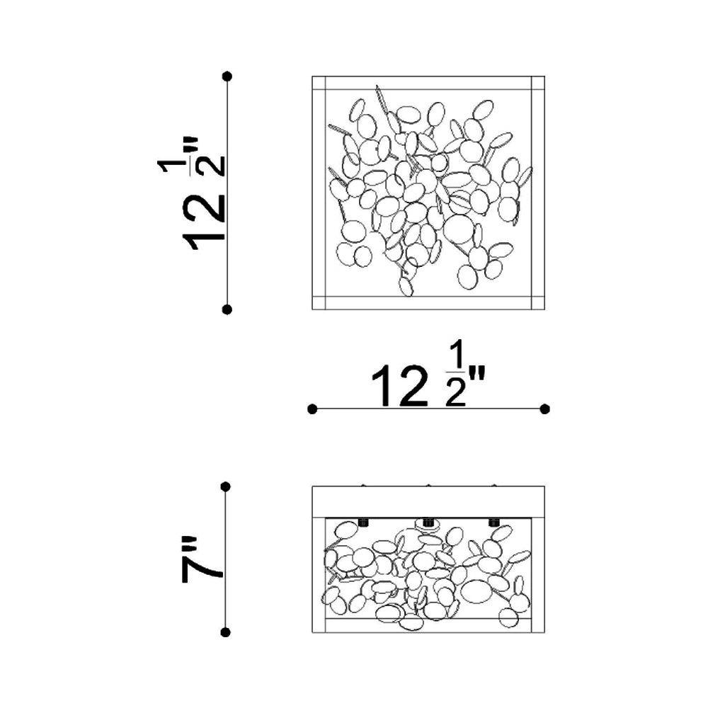 Terlizzi LED Flush Mount Ceiling Light - line drawing.