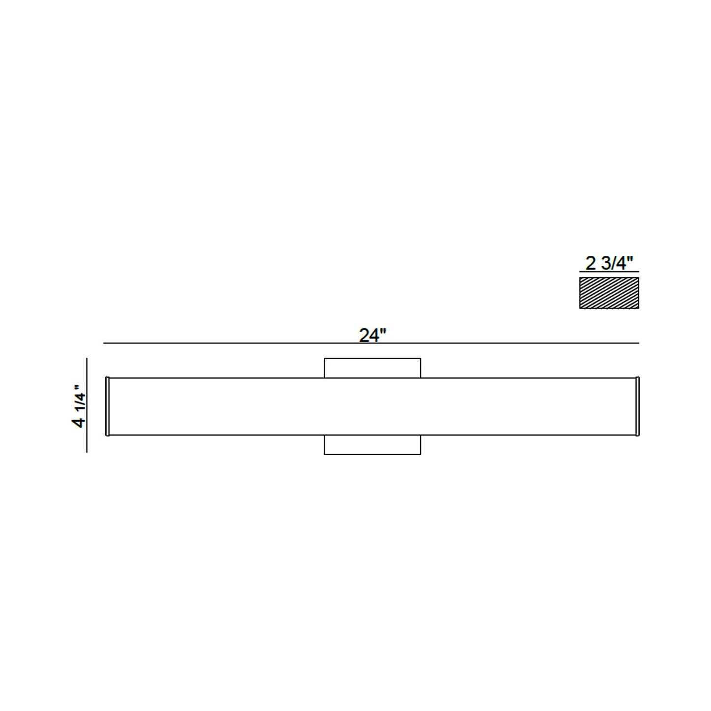 Trani LED Bath Vanity Light - line drawing.