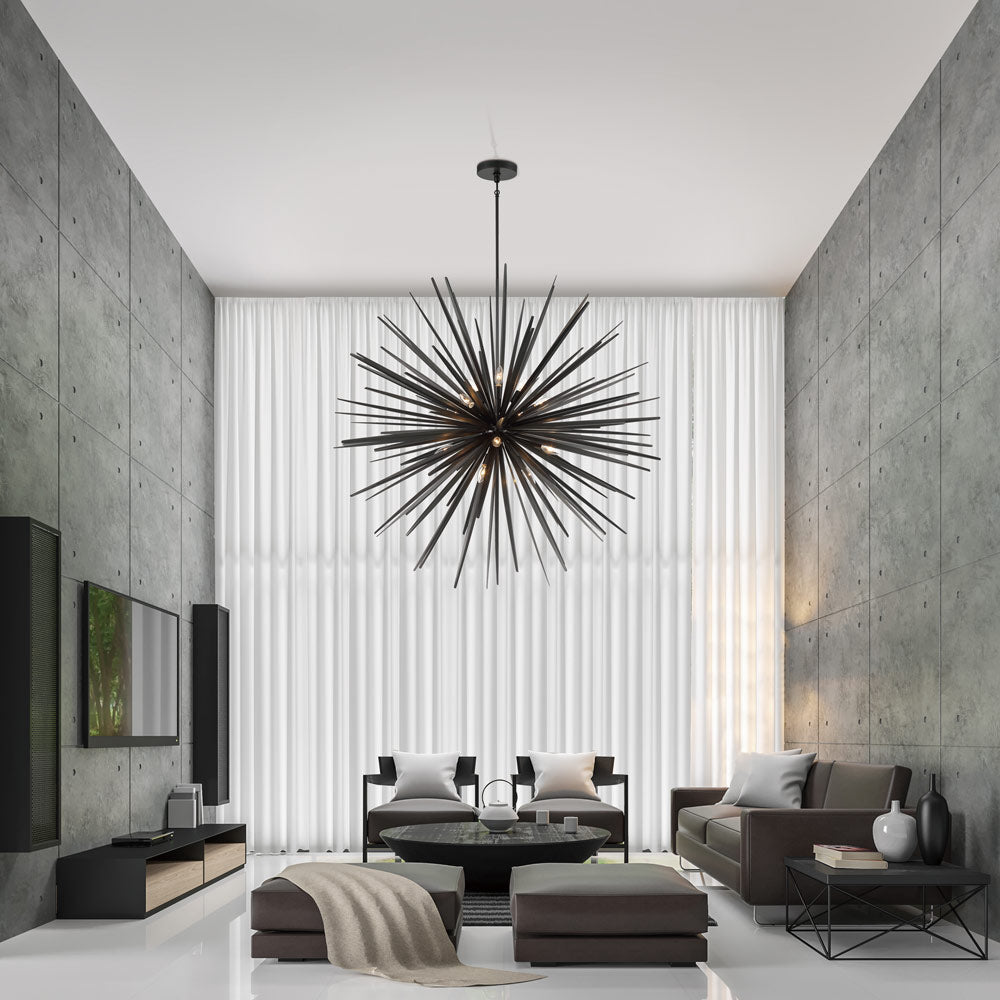 Trapani Chandelier in living room.