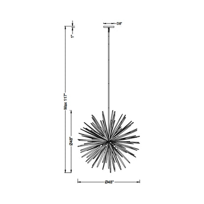 Trapani Chandelier - line drawing.