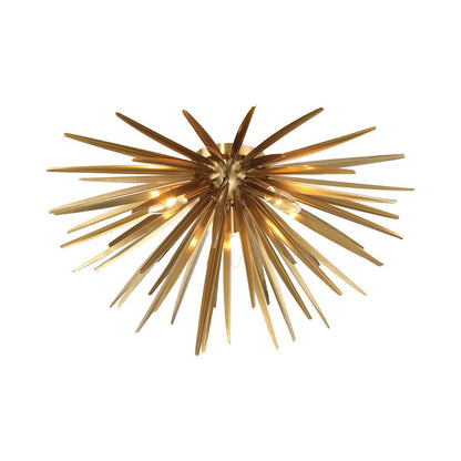 Trapani Flush Mount Ceiling Light in Soft Brass.