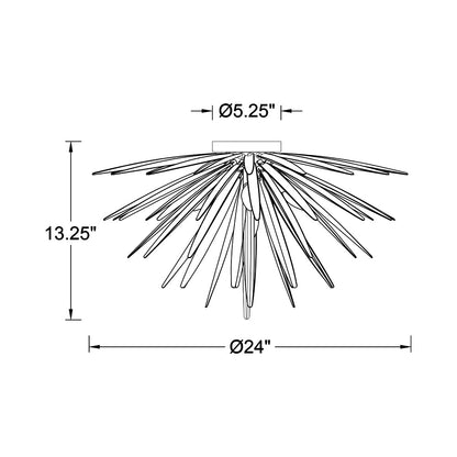 Trapani Flush Mount Ceiling Light - line drawing.