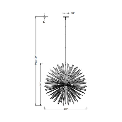Trapani Grand Chandelier - line drawing.