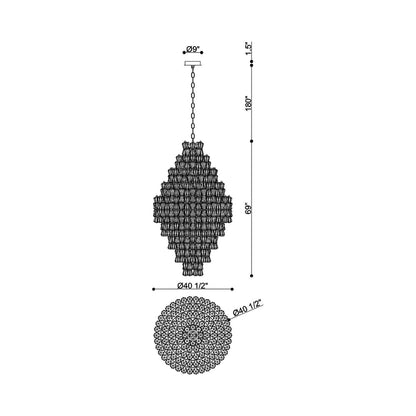 Veneto Grand Chandelier - line drawing.