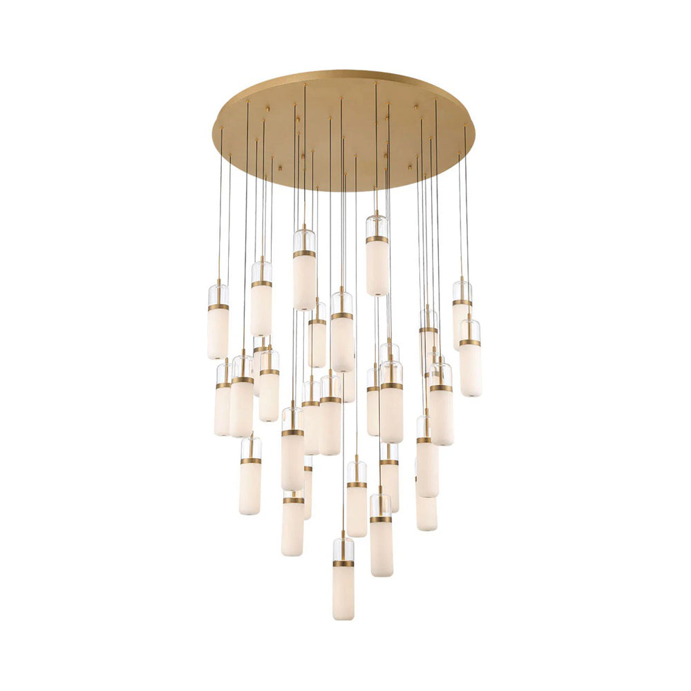 Verona Grand LED Chandelier in Painted Antique Brass.
