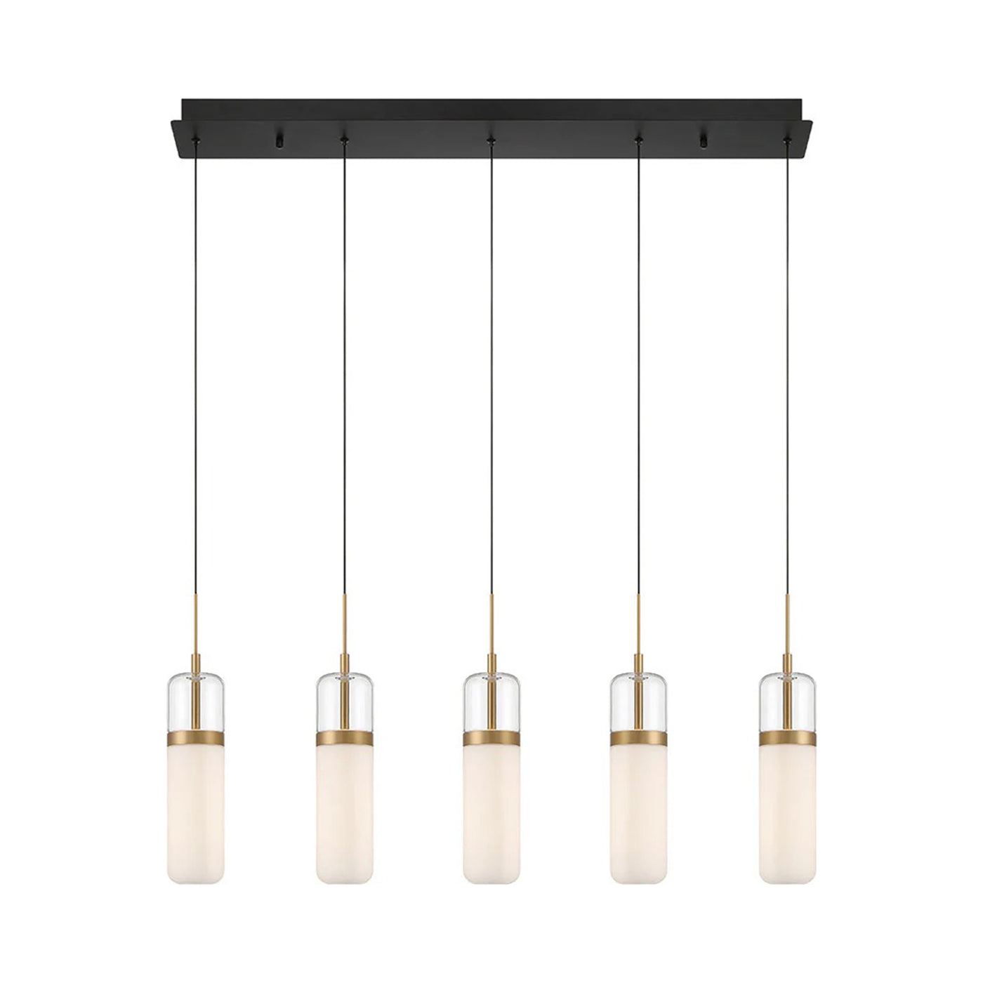 Verona Linear LED Chandelier in Matte Black.