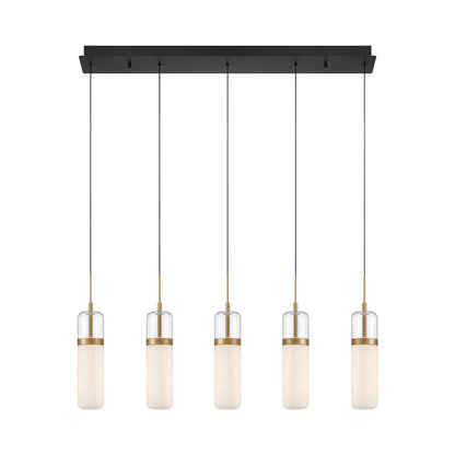Verona Linear LED Chandelier in Matte Black.
