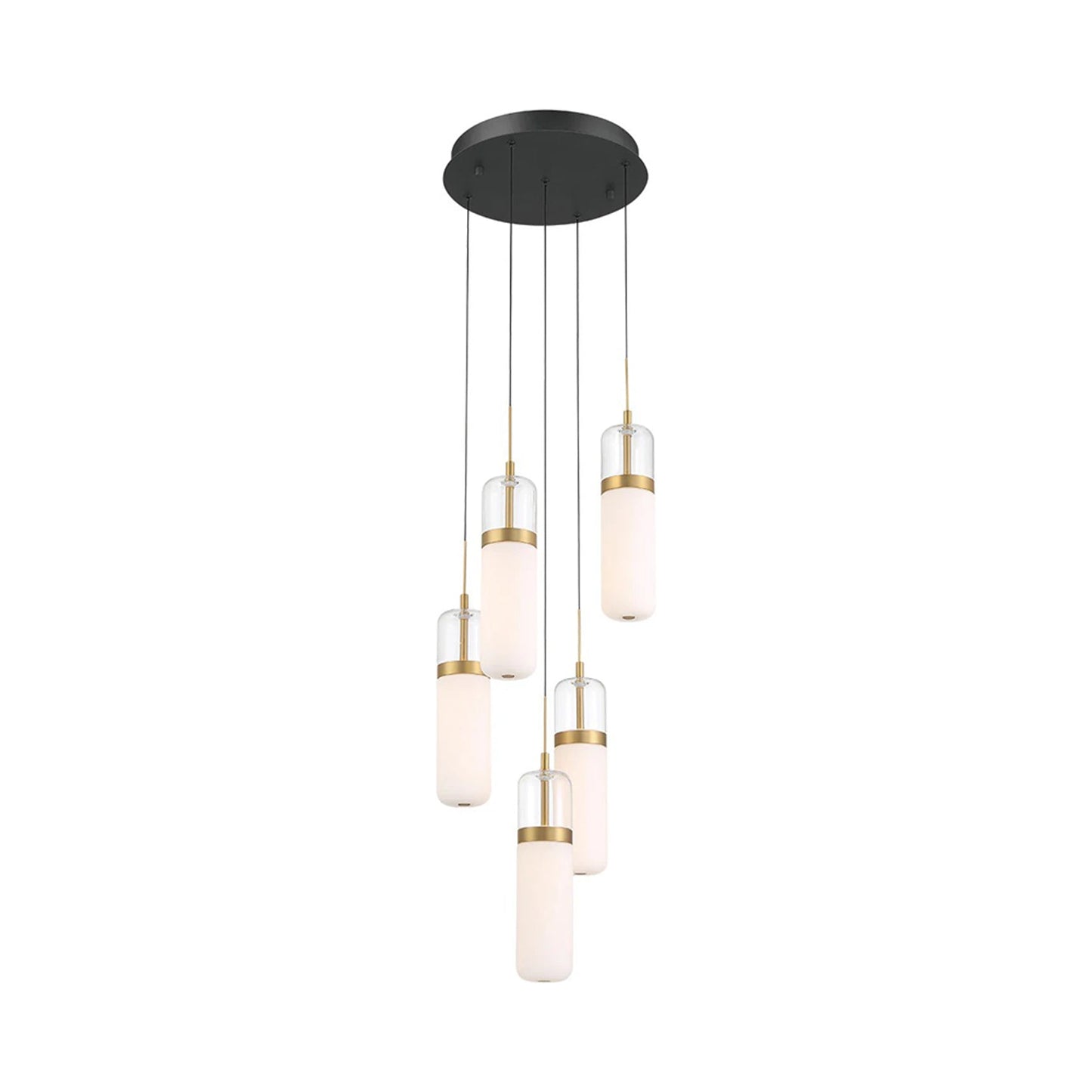 Verona Multi Light LED Pendant Light in Matte Black (5-Light).