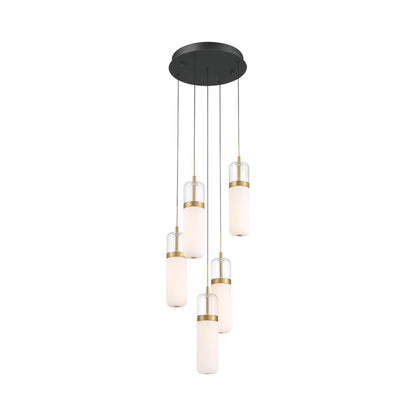 Verona Multi Light LED Pendant Light in Matte Black (5-Light).