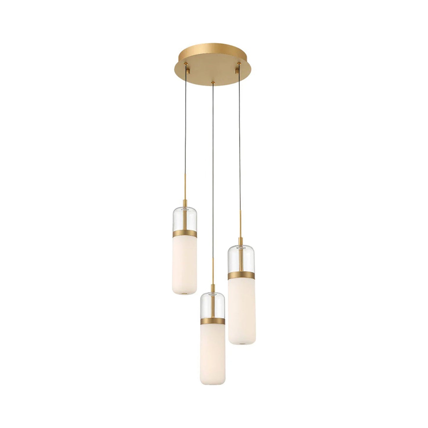 Verona Multi Light LED Pendant Light in Painted Antique Brass (3-Light).