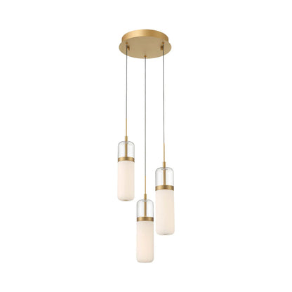 Verona Multi Light LED Pendant Light in Painted Antique Brass (3-Light).