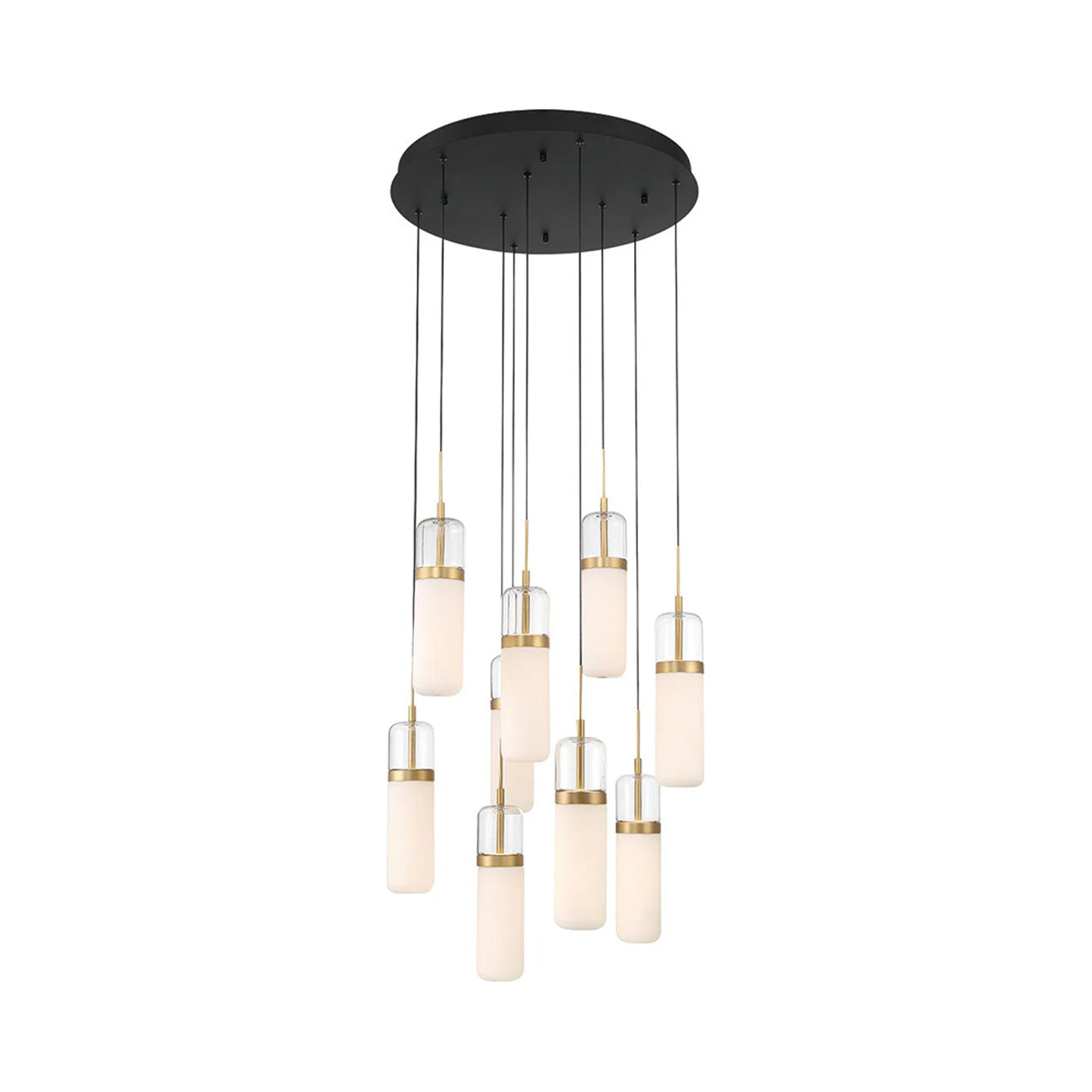 Verona Multi Light LED Pendant Light in Matte Black (9-Light).