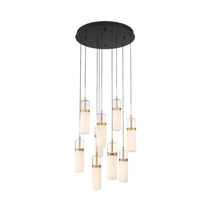 Verona Multi Light LED Pendant Light in Matte Black (9-Light).