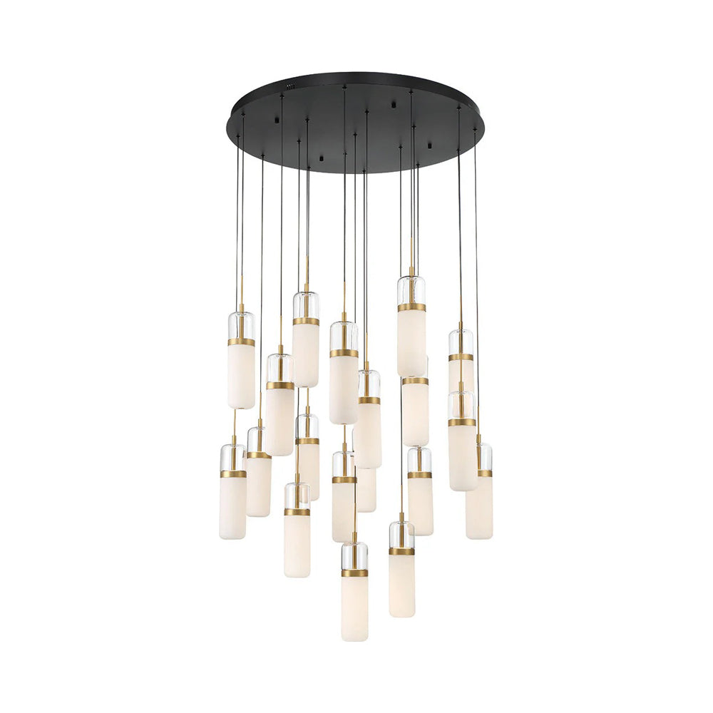 Verona Multi Light LED Pendant Light in Matte Black (19-Light).