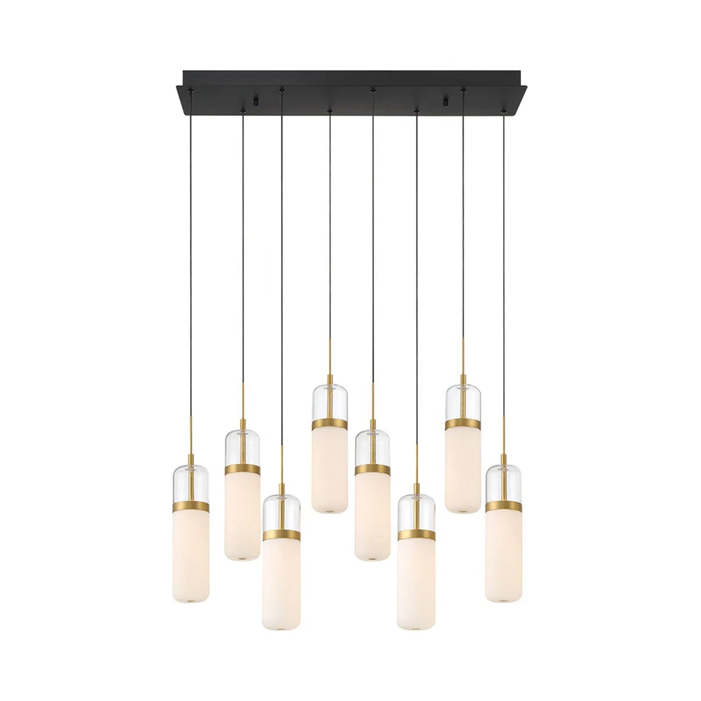 Verona Rectangular LED Chandelier in Matte Black (8-Light).