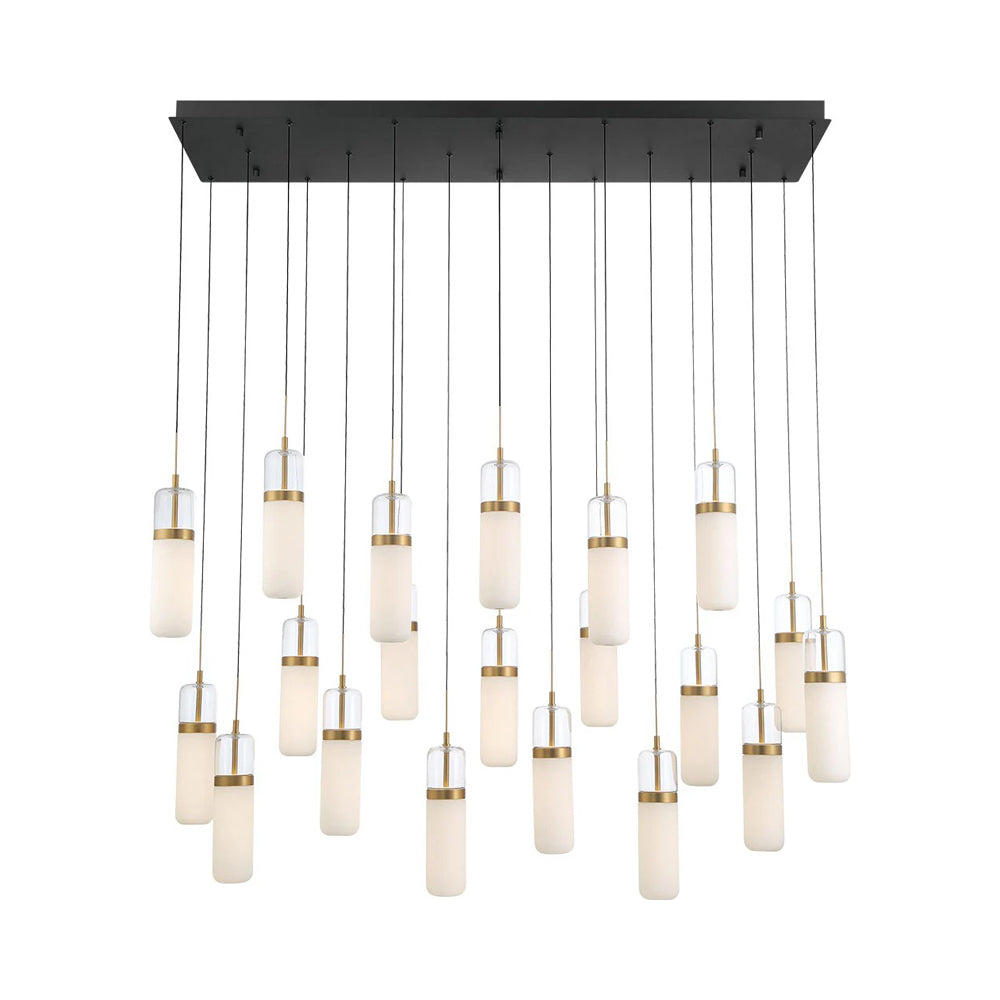 Verona Rectangular LED Chandelier in Matte Black (20-Light).